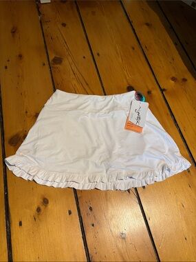 White Ruffled Gottex Athletic Skort